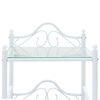 vidaXL Comodini Set 2 pz Acciaio e Vetro Temperato 45x30,5x60cm Bianco