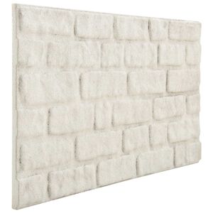 vidaXL Pannelli da parete 10 pz 100 x 50 cm Bianco Schiuma EPS