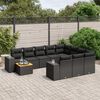 vidaXL Set Divani da Giardino 11 pz con Cuscini in Polyrattan Nero