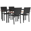 vidaXL Set da Pranzo da Giardino 5 pz Nero in Polyrattan