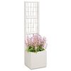 vidaXL Vaso da giardino Bianco 36 x 36 x 140 cm Polipropilene
