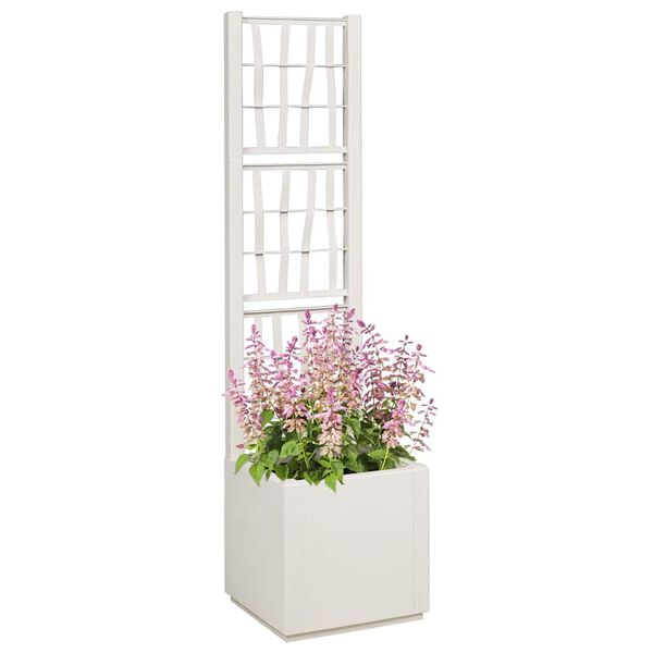 vidaXL Vaso da giardino Bianco 36 x 36 x 140 cm Polipropilene