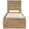 vidaXL Struttura del letto con testiera Rovere Artigianale 75 x 190 cm
