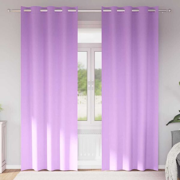 vidaXL Tende Blackout con Anelli 2 pcs Viola 260 x 140 cm Poliestere