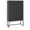 vidaXL Credenza Alta Nera 80x35x135 cm in Acciaio