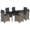 vidaXL Set da Pranzo da Giardino 7 pz con Cuscini in Polyrattan Grigio