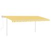 vidaXL Tenda da Sole Retrattile Manuale LED 5x3 m Gialla Bianca