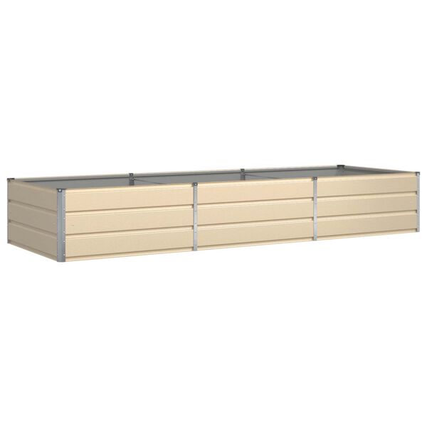 vidaXL Fioriera Avorio 195 x 100 x 45 cm Acciaio zincato