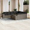 vidaXL Set Divani da Giardino 11 pz con Cuscini in Polyrattan Grigio
