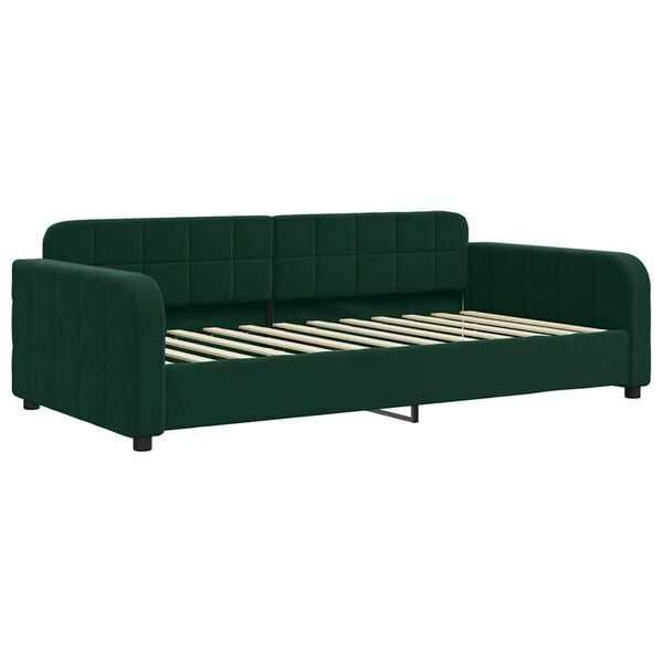 vidaXL Letto da Giorno Verde Scuro 100x200 cm in Velluto
