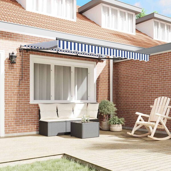 vidaXL Tenda Retrattile Blu 250 x 200 cm Tessuto