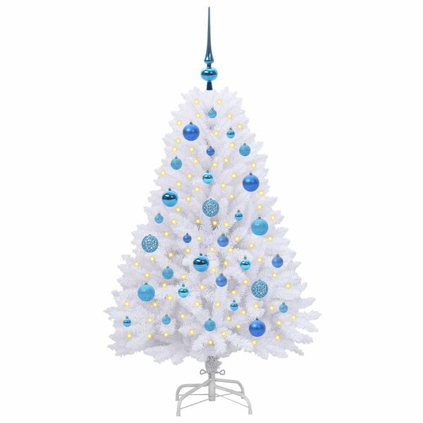 vidaXL Albero di Natale Artificiale con Rami Pieghevoli Bianco 120 cm