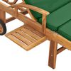 vidaXL Lettino Prendisole con Cuscino in Massello di Teak Verde