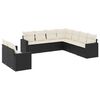 vidaXL Set Divani da Giardino 9 pz con Cuscini Nero in Polyrattan