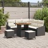 vidaXL Set Divano da Giardino con cuscino 8 pcs Nero Poly Rattan