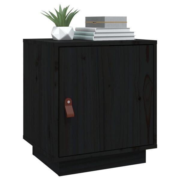 vidaXL Comodini Nero 2 pz 40x34x45 cm in Legno Massello di Pino