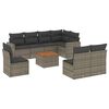 vidaXL Set Divano da Giardino 9 pz con Cuscini Grigio in Polyrattan