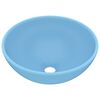 vidaXL Lavandino Lusso Rotondo Azzurro Opaco 32,5x14 cm in Ceramica
