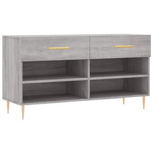 vidaXL Panca Porta Scarpe Grigio Sonoma 102x35x55 cm Legno Multistrato