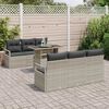 vidaXL Set Divano da Giardino 7 pcs Grigio chiaro Poly Rattan