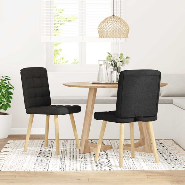 vidaXL Sedie da Pranzo 2 pz Nere in Tessuto