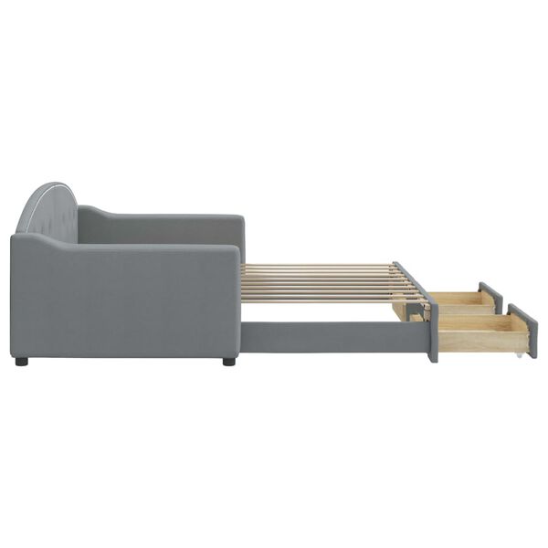 vidaXL Divano Letto Estraibile Cassetti Grigio Chiaro 90x190cm Tessuto