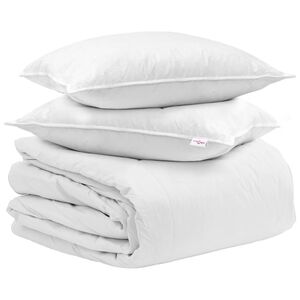 vidaXL Set di Piumoni con cuscino 3 pz Bianco Piuma d'anatra