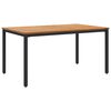 vidaXL Tavolo da Esterno Naturale e Nero 150 x 90 x 75 cm