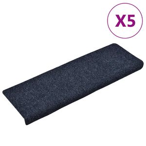 vidaXL Tappetini per scale autoadesivi 5 pz 65x21x4 cm Antracite Bordo rettangolare