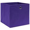 vidaXL Contenitori 10 pz in Tessuto non Tessuto 28x28x28 cm Viola