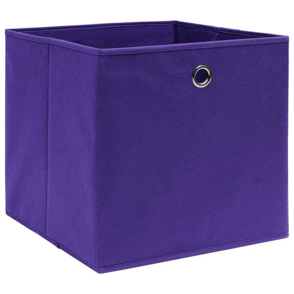 vidaXL Contenitori 10 pz in Tessuto non Tessuto 28x28x28 cm Viola