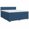 vidaXL Letto box spring con materasso Blu 160 x 200 cm Tessuto