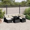 vidaXL Set Divani da Giardino 9 pz con Cuscini Nero in Polyrattan