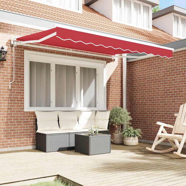 vidaXL Tenda Retrattile Rosso 350 x 200 cm Poliestere e Metallo