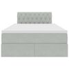 vidaXL Letto con Contenitore Grigio chiaro 120 x 190 cm Velluto