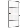 vidaXL Porta Interni Sottile Nera 93x201,5cm Vetro Temperato Alluminio