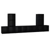 vidaXL Set Mobili TV 5 pz Nero Lucido in Legno Multistrato