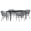 vidaXL Set da Pranzo per Giardino con cuscino 5 pcs Grigio