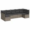 vidaXL Set Divani da Giardino 7 pz con Cuscini Grigio in Polyrattan