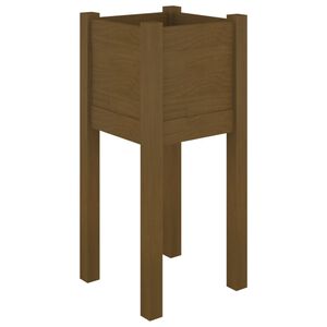 vidaXL Fioriera Giardino Marrone Ambra 31x31x70 cm Legno Massello Pino