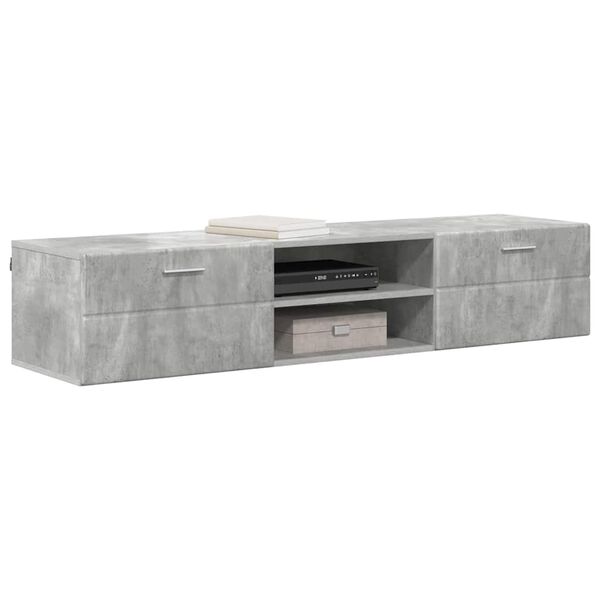 vidaXL Armadio in Legno con cassetto Grigio cemento 150 x 39 x 30 cm
