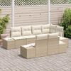vidaXL Set Divano da Giardino 7 pcs Beige e Crema polyrattan