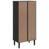 vidaXL Credenza SENJA Aspetto Rattan Nera 60x35x130 cm Legno Pino