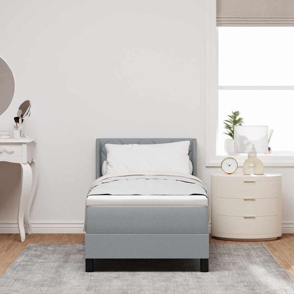 vidaXL Letto box spring con materasso Grigio chiaro 80 x 200 cm