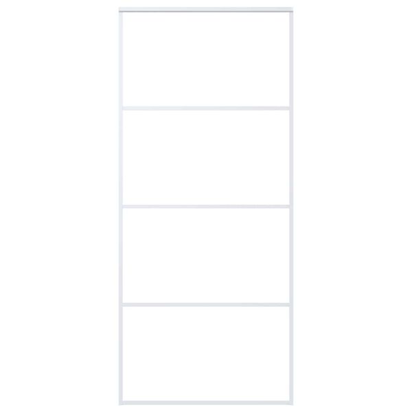 vidaXL Porta Scorrevole in Vetro ESG e Alluminio 90x205cm Bianca