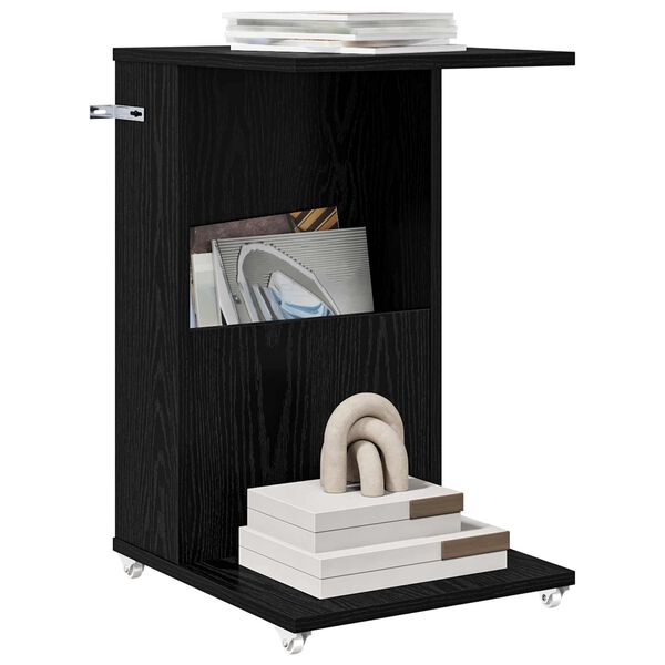 vidaXL Tavolo laterale Rovere Nero 40 x 35 x 60 cm Legno multistrato