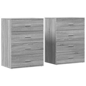 vidaXL Credenze 2 pz Grigio Sonoma 60x39x80 cm in Legno Multistrato