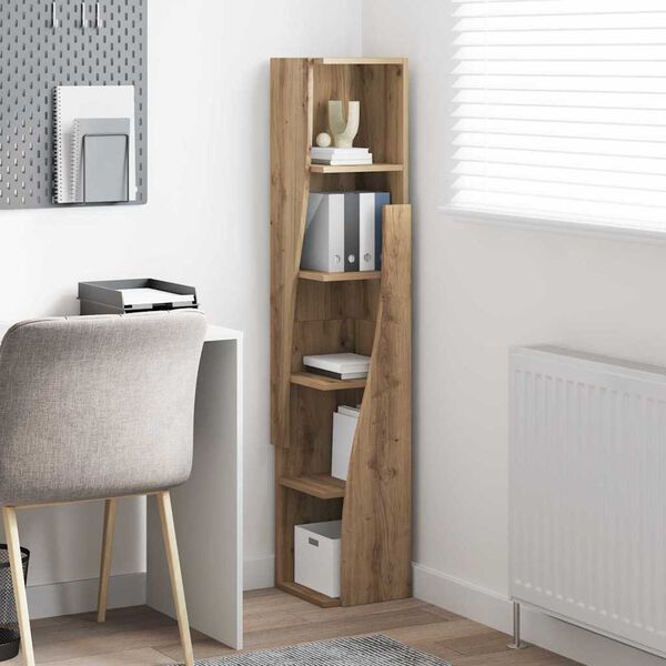 vidaXL Mobile angolare Rovere artigianale 27,5x27x140cm