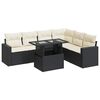 vidaXL Set Divani da Giardino con Cuscini 7pz Nero Polyrattan