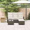 vidaXL Set Divani da Giardino 3 pz con Cuscini a L Marrone Polyrattan